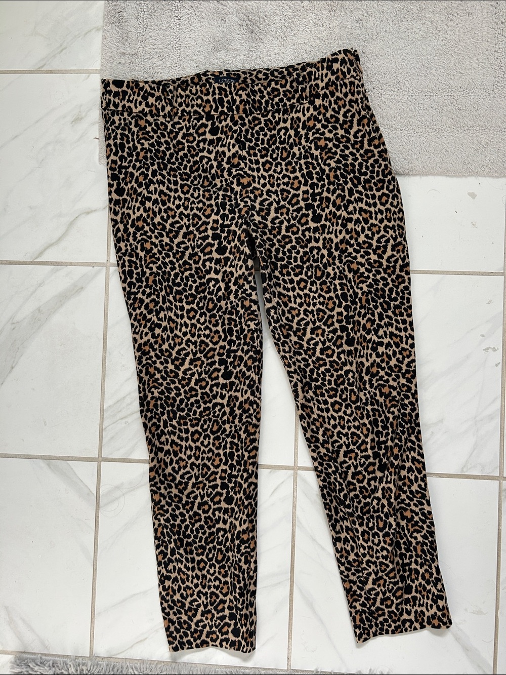 J. Crew Leopard Print Cropped Pants in Tan and Black